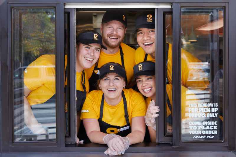 QDOBA Employees At Drive-Thru Window